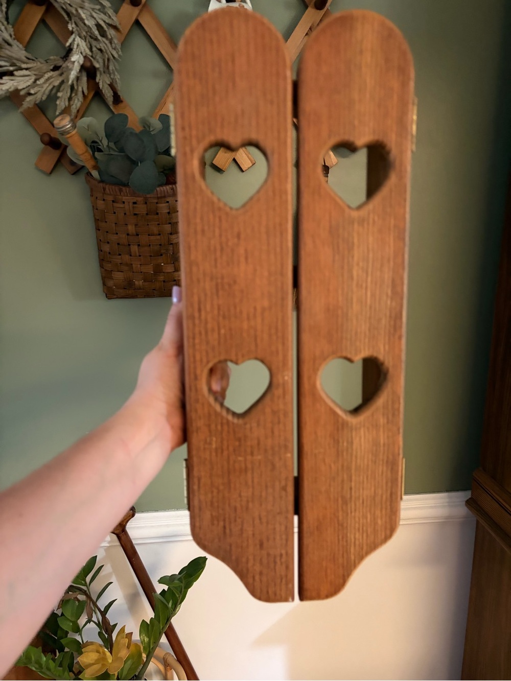 Handcrafted Brown Wood Heart Wall Decor - Rustic Home Accent